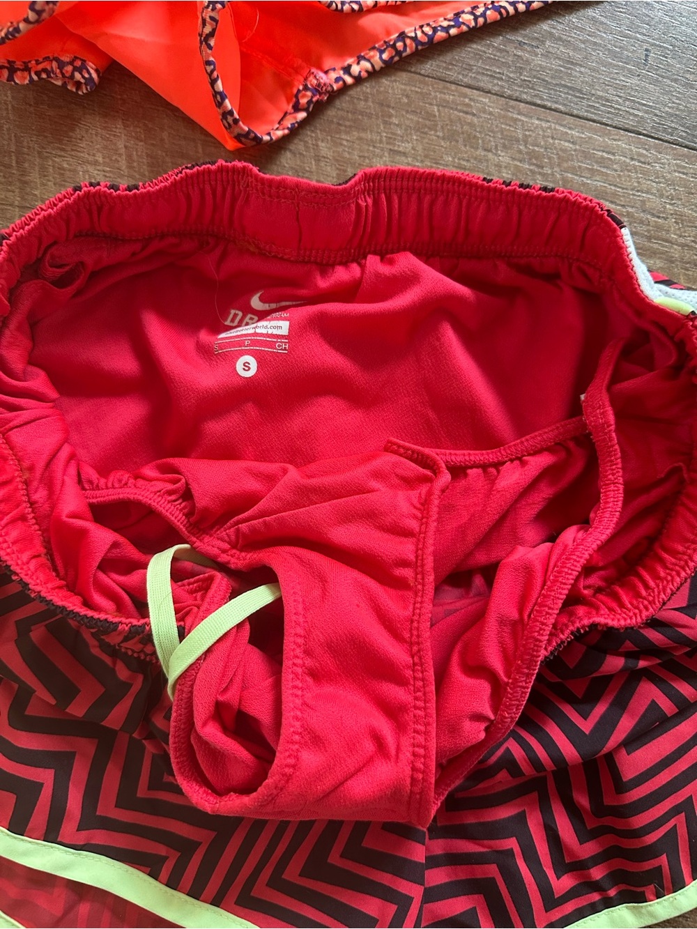 Women’s Neon Athletic Shorts - Bright Coral, Teal, Lime & Pink Mix - Picture 2 of 5